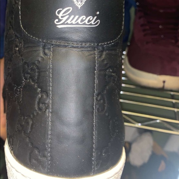 Gucci GG Black and White Monogram Sneakers - Picture 1 of 8